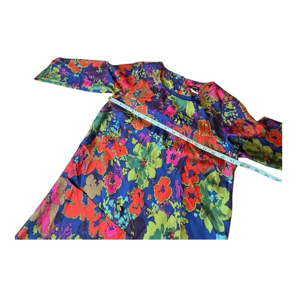 J. Crew Jules Silk Long Sleeve Floral Shift Mini Dress Size 2 - As Seen on Drew - Picture 9 of 13